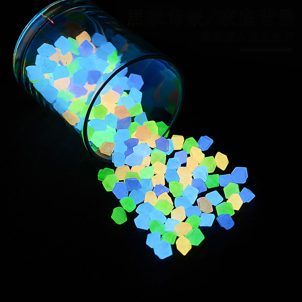 Aquarium Fish Glow In The Dark - 100 pièces de galets foncés 14*11mm