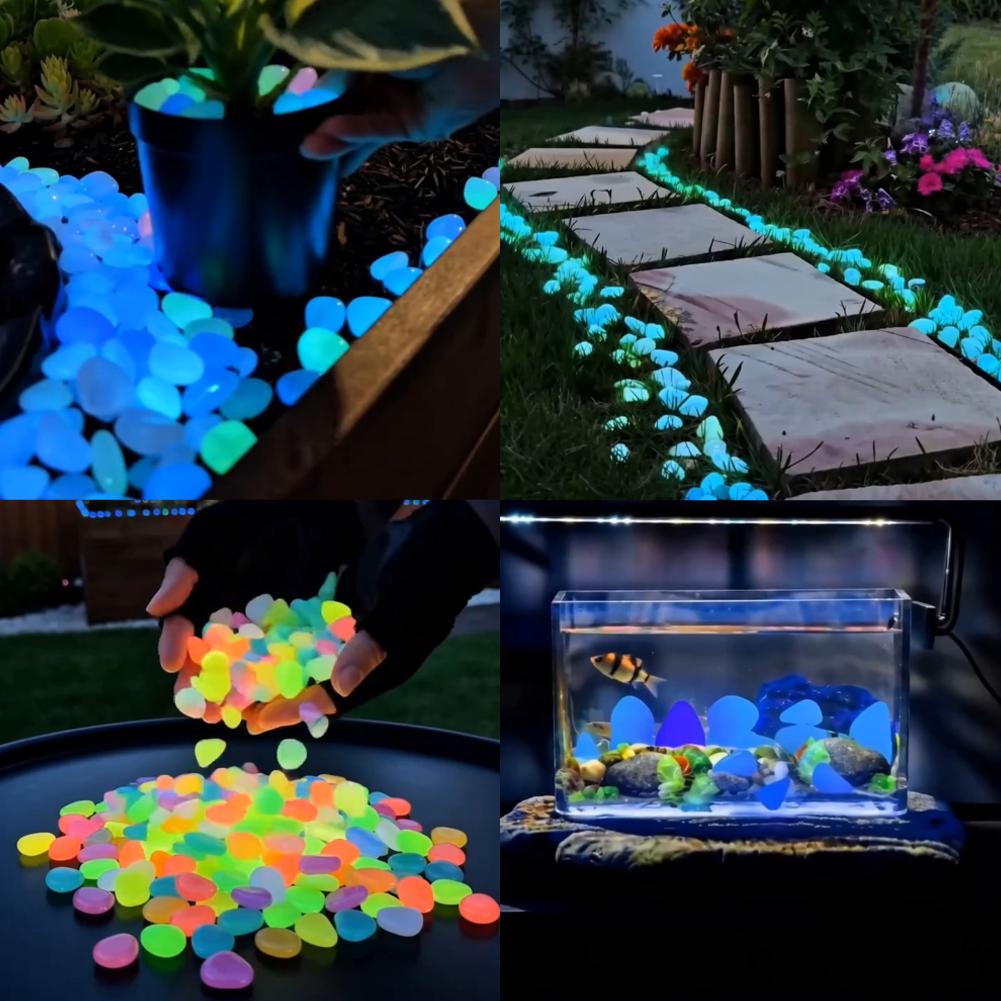 Aquarium Fish Glow In The Dark - 200/1000 pièces de pierres lumineuses qui