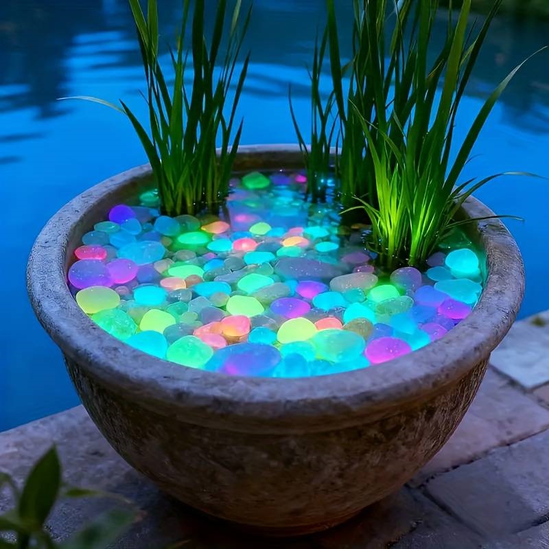 Aquarium Fish Glow In The Dark - 200 pierres lumineuses pour jardin, allée,